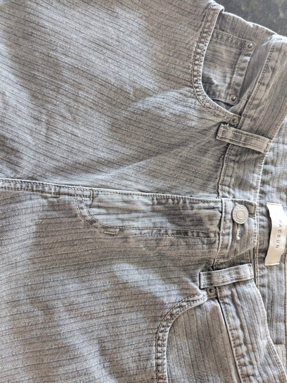 PacSun Men's Slim Straight Light Gray Stripped Jeans